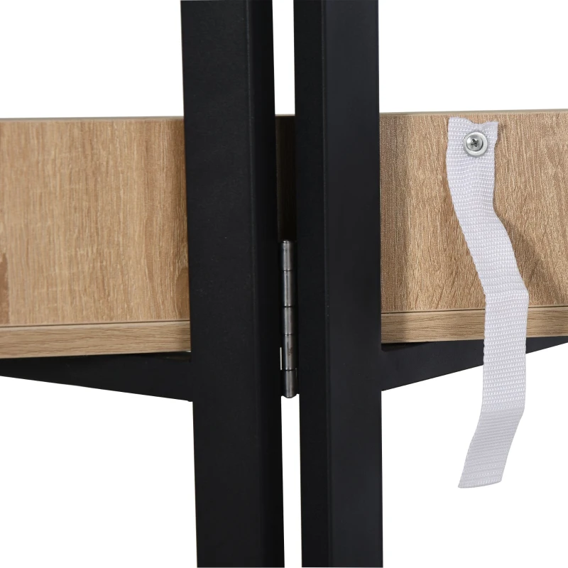 HOMCOM Estante de 4 Níveis Estante com Espaço de Armazenamento e Sistema Anti-Tombo 90x39x160cm Preto e Carvalho