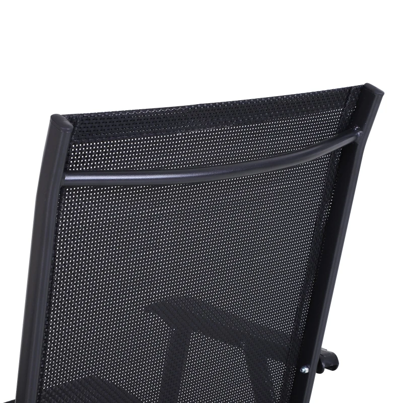 Outsunny Conjunto de 2 cadeiras dobráveis para exterior com apoio de braços Cadeiras para varanda Jardim Terraço 58x64x94 cm Preto Carga 100kg