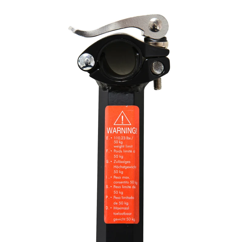 HOMCOM Suporte de Bagagem Traseiro para Bicicleta com Refletor Vermelho para Malas com Carga Máxima de Revestimento Inoxidável 25 kg 58x39x14,5 cm Preto