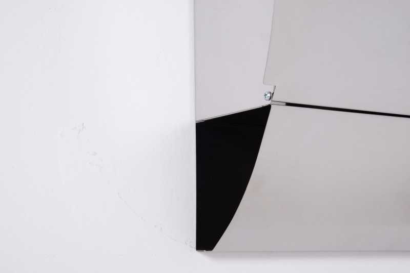 HomCom Caixa de Correio para Casa exterior Cartas e jornais - Cor Prateada- Aço inoxidável - 31x11,5x40,5cm