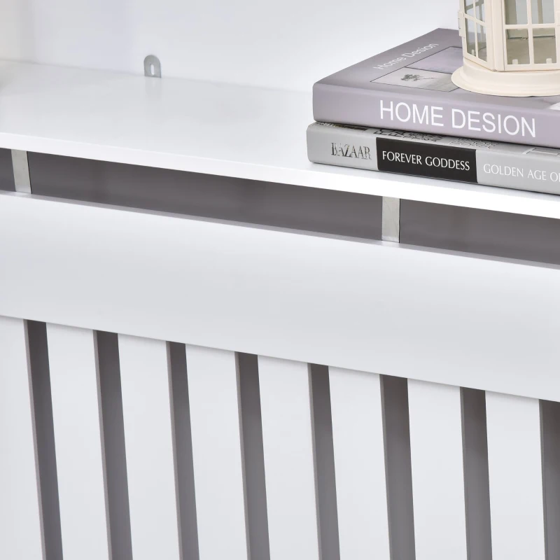 HOMCOM Cobertura Radiador Moderna de MDF com Prateleira Superior para Sala de Estar Dormitório Escritório 112x19x81cm Branco