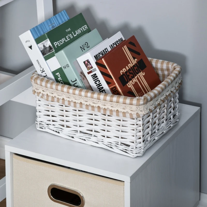 Vinsetto Gaveta móvel com caixa de armazenamento de pano dobrável  36x40x35 cm Branco