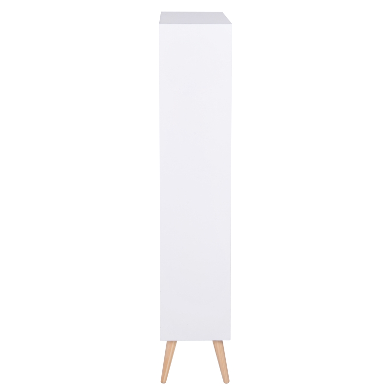 HOMCOM Estantes de Livros Estante de Madeira 5 Prateleiras 2 Portas Biblioteca Organizadora para Casa e Escritório Branco