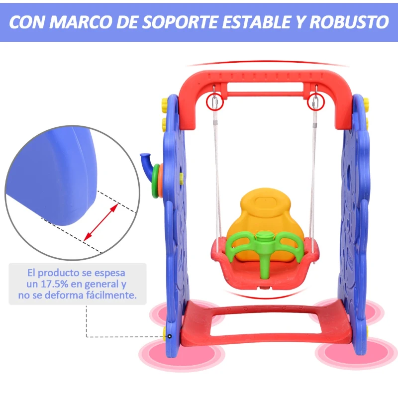 Baloiço Infantil 90 x 120 x 66 cm Crianças 18 meses Carga Máx. 50 kg Parque