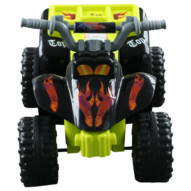 HOMCOM Quadriciclo Bateria 6V Mota Elétrica para Crianças de 18-36 Meses Velocidade 2,5km/h Carga Máx 20kg Sons Luzes e Carregador Incluido 66x43x43 Preto e Amarelo