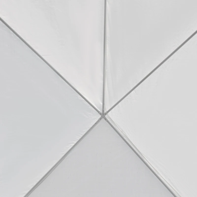 Outsunny Tenda para Festas 5,83x2,93 Tenda de Jardim com 2 Portas 4 Paredes Laterais Removíveis e 4 Janelas para Exterior Eventos Casamentos Branco