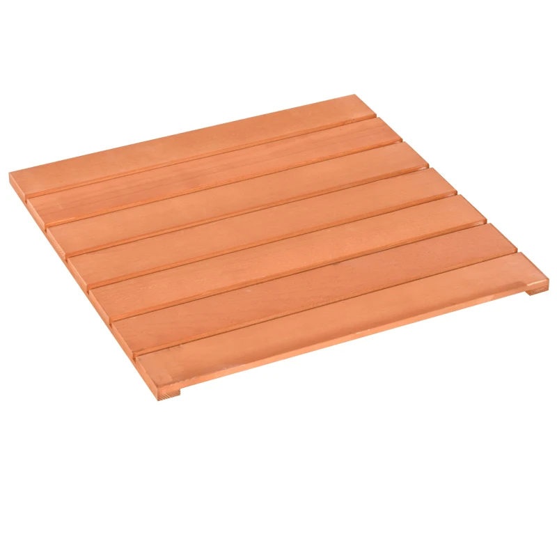 Outsunny Mini Estufa de Jardim de Madeira e Painéis de Policarbonato com 2 Prateleiras Tampa e Portas para Plantas e Cultivos 62x63x82cm Madeira Natural