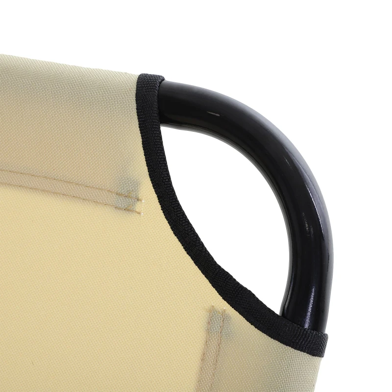 Outsunny Espreguiçadeira dobrável reclinável com ângulo ajustável de 3 posições para exterior carga 120 kg 190x56x28 cm Creme