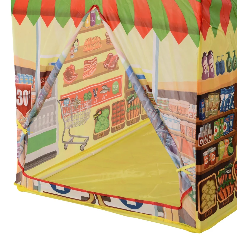 HOMCOM Supermercado para as crianças brincarem Zona Infantil Fácil de Montar Presente para Crianças 93x69x103cm 0,75 kg