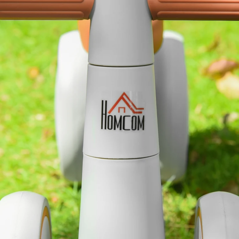 HOMCOM Bicicleta sem Pedais para Crianças de 1-3 Anos Bicicleta de Equilíbrio com 4 Rodas Leves Carro Andador Infantil 60x24x37cm Marrom