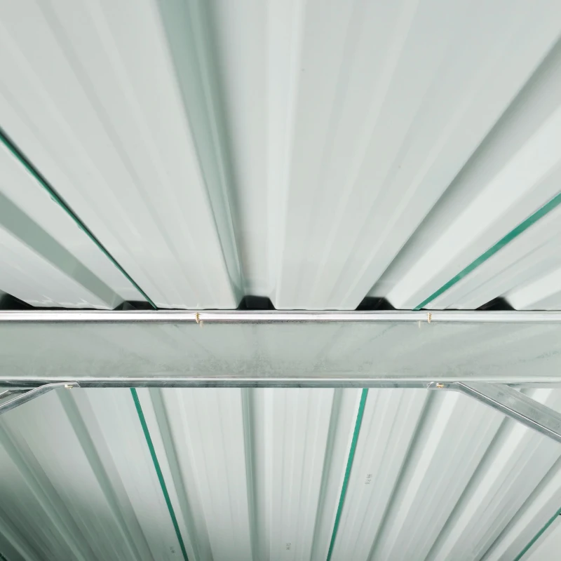 Outsunny Galpão de jardim 2,2 m² Galpão de armazenamento de ferramentas de aço galvanizado com porta deslizante 194x110x184 cm Verde