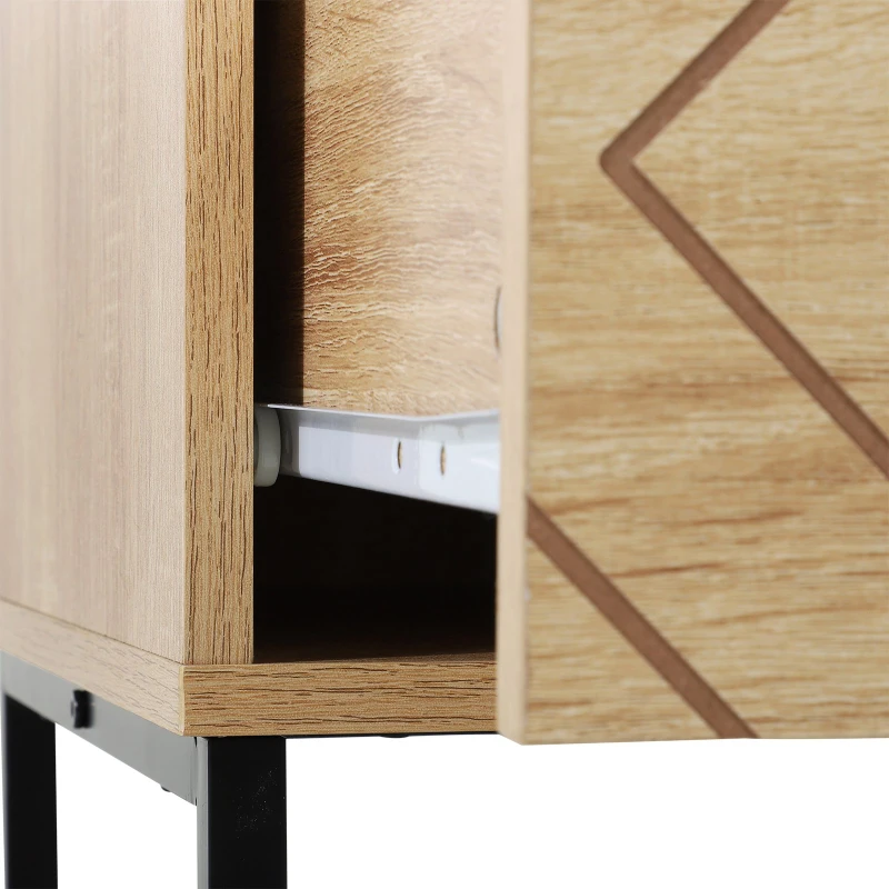 HOMCOM Mesa de Cabeceira cómoda de madeira confortável com 2 gavetas 48x39,5x60cm