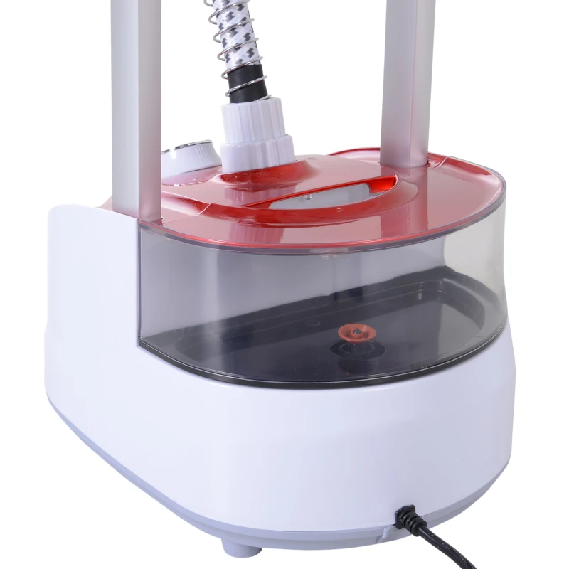 HOMCOM Ferro de Engomar a Vapor para Roupa 1800W Temperatura Ajustável em 11 Níveis Depósito de 2 L Aquecimento em 38s 35x25x47-118,5 cm Vermelho
