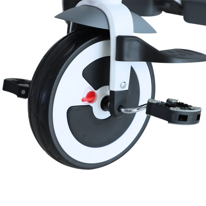 HomCom® Triciclo para bebê 4 em 1 Trolley Trike Bicicletas para crianças + 18 meses evolutivo Capuz de barra destacável cinza