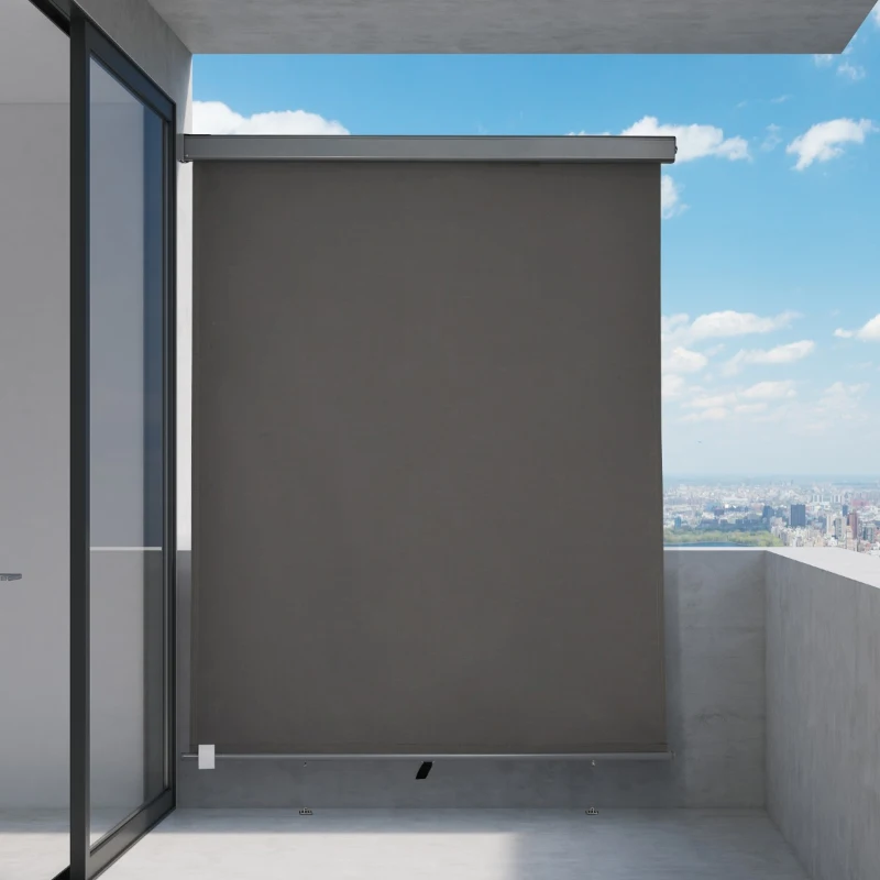 Outsunny Toldo Vertical de Parede com Alça para Sombra e Privacidade 160x250 cm Cinza