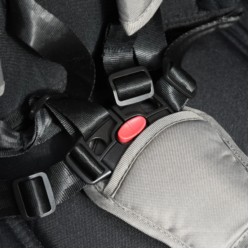 HOMCOM Reboque de criança 3 em 1 de 2 lugares para crianças acima de 6 meses Dobrável com barra rodas giratórias e guiador ajustável 150x85x107cm Vermelho