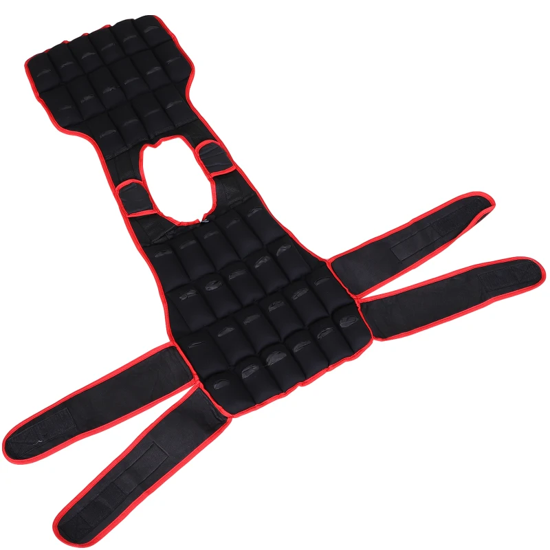 HOMCOM Colete de treinamento de peso ajustável máx. 20 kg com Pesos Individuais 60x50 cm Preto e Vermelho