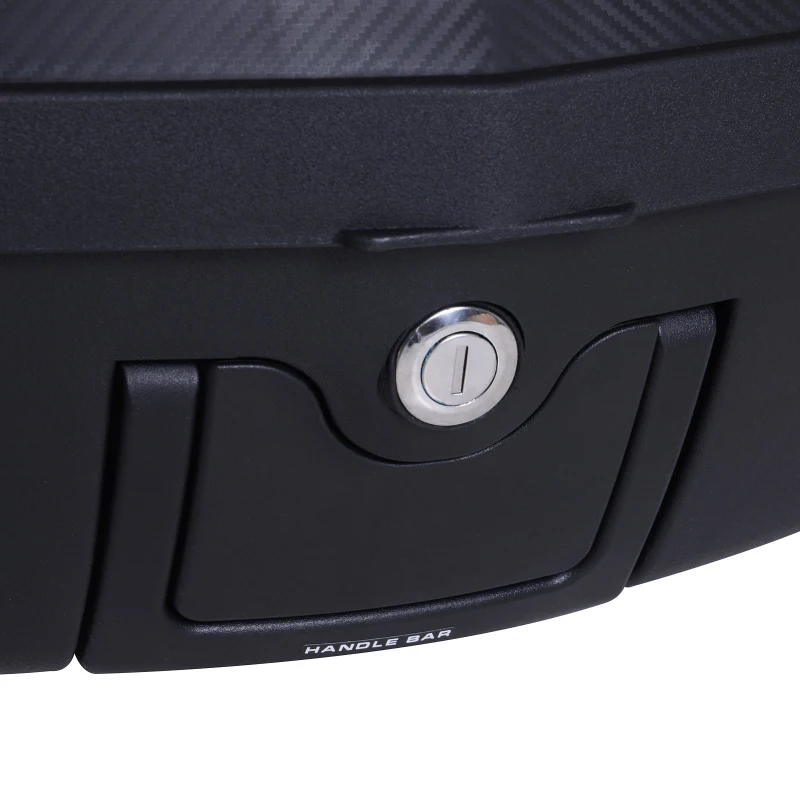 HOMCOM Mala para Motocicleta Mala para Mota Capacidade de 48L com Fechadura e 2 Chaves 56,5x44x32 cm Preto e Vermelho