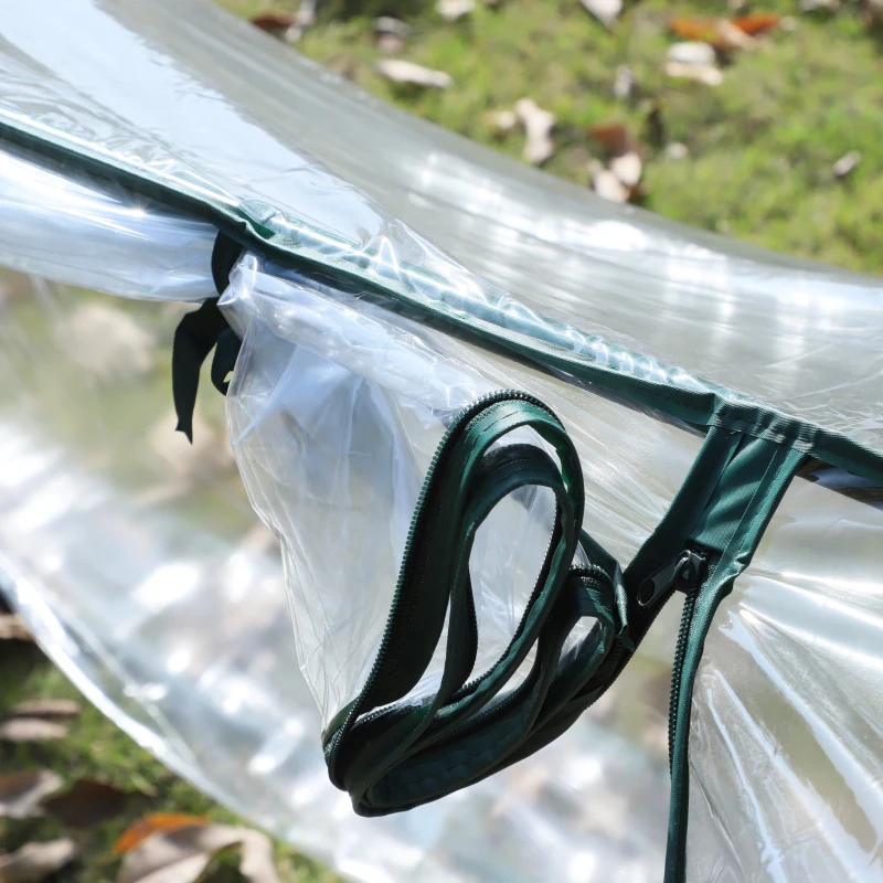 Outsunny Estufa para Jardim, Terraço Cultivo de Plantas com Semente de Estufa de Jardim Caseiro, tipo Túnel, Moldura de Aço e PVC 395x100x80 cm