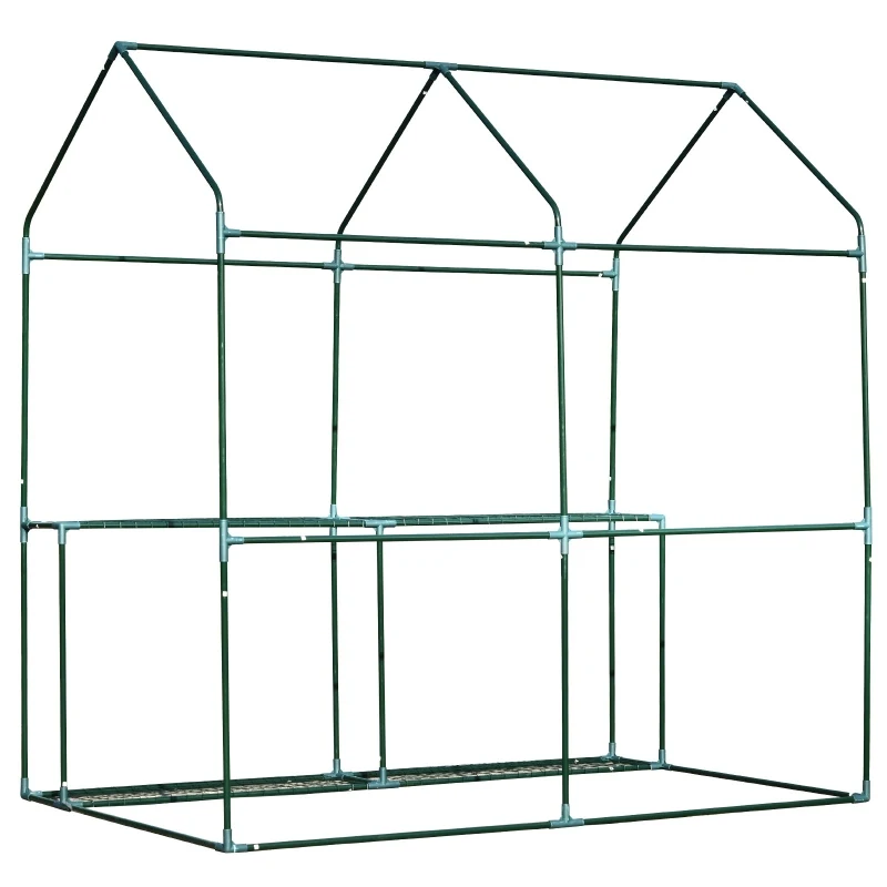 Outsunny Estufa com prateleiras para flores, cultivo de plantas com porta zip resistente à água UV Malha PE 186x120x190cm
