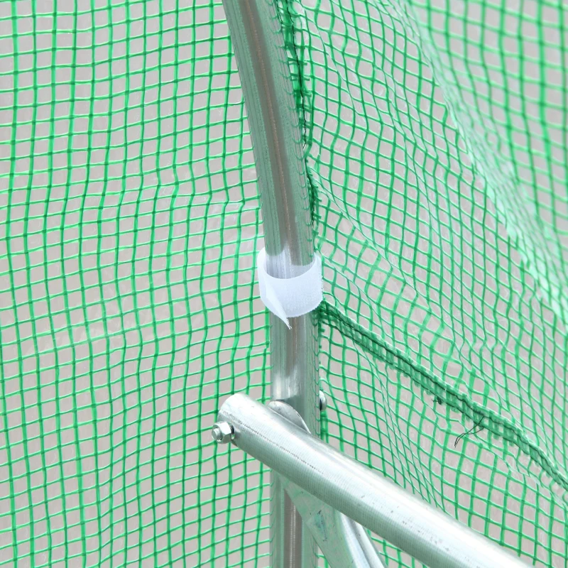 Outsunny Estufa Tipo Túnel 595x300x200cm Estufa de Jardim Grande com 12 Janelas e Porta Enrolável com Zíper para Cultivo de Plantas Verde
