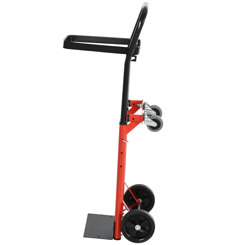 HOMCOM Carrinho multifuncional de 2 posições com plataforma 4 ruedas ajustável em altura 41,5x38,5x92-104 cm laranja e preto