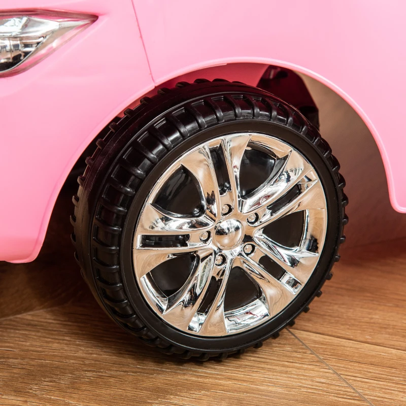 HOMCOM Carro Andador para Crianças de 18-36 Meses com Faróis Música Buzina Volante Compartimento de Armazenamento e Alça para Empurrar 63,5x28x36 Rosa