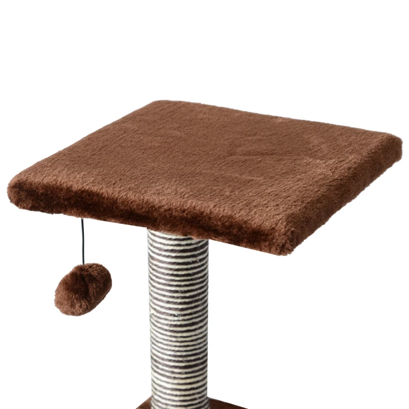 PawHut Árvore arranhador para gatos com Plataformas  35x35x104cm aglomerado de madeira coberto de pelucia Bege