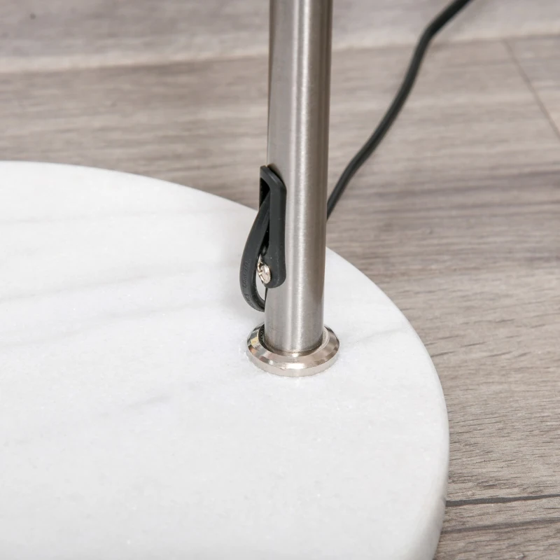 HOMCOM Lâmpada de pé ajustável em altura 130-180cm interruptor de pé Bulbo E27 máx. 40 W tela giratória 360° 94x30x130-180 cm branco