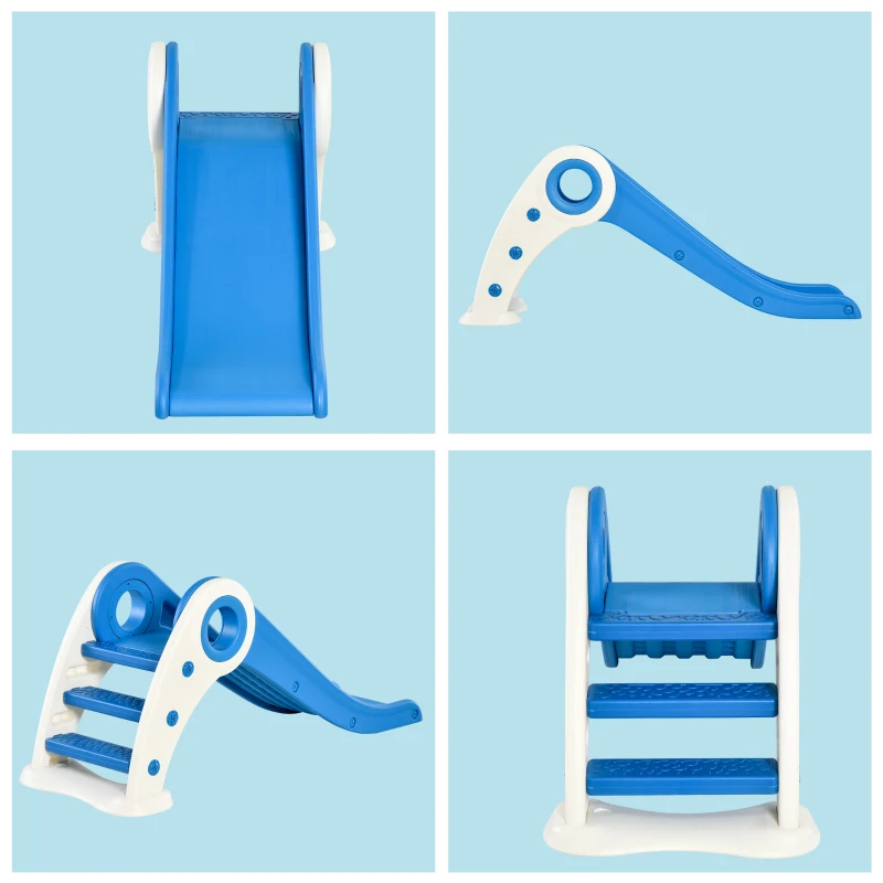 HOMCOM Escorrega infantil para crianças acima de 3 anos dobrável com escada e rampa 120x50x56 cm Azul