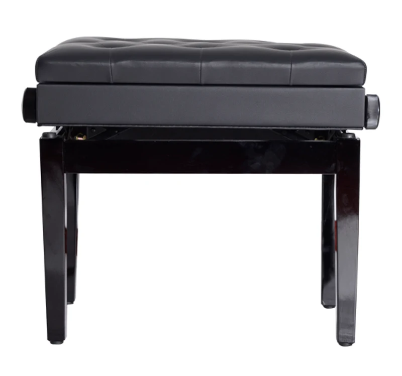 HOMCOM Banco de Piano com Espaço de Armazenamento Altura Ajustável com Assento Acolchoado Carga 200 kg 54,5x33x48-58 cm Preto