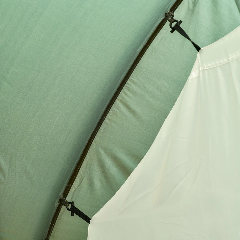 Outsunny Tenda Impermeável para 5 Pessoas 2000mm com 4 Janelas vestíbulo e 2 Salas para Acampamento 580x260x200 cm Verde