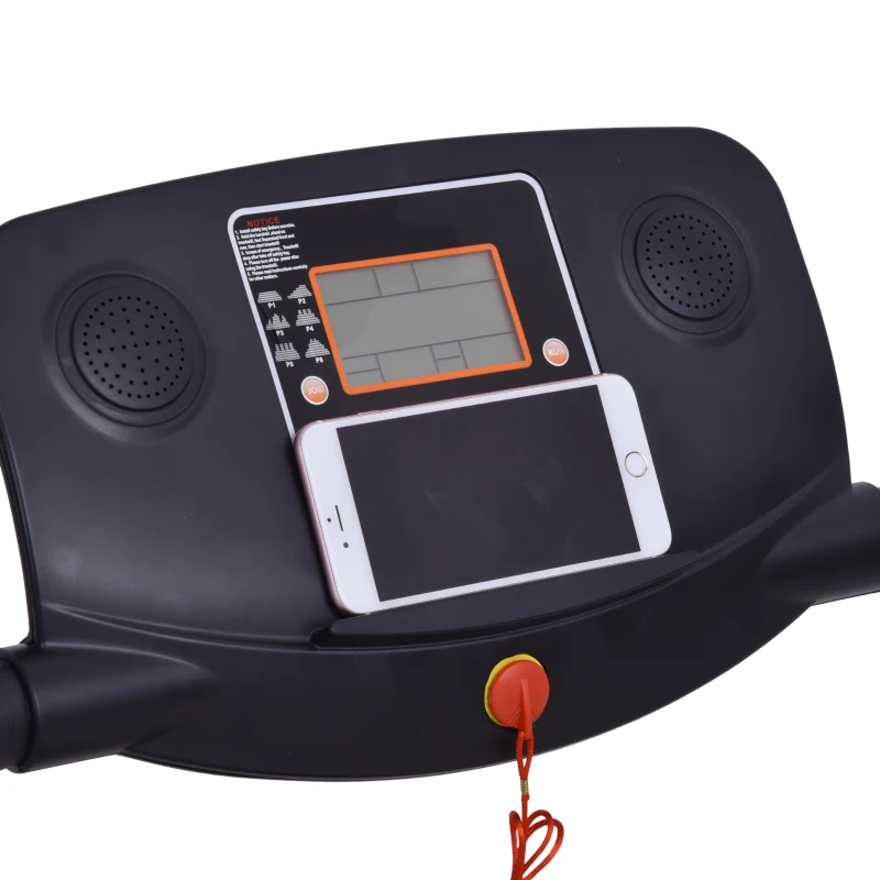 HOMCOM Esteira elétrica dobrável com 9 programas Tela LCD motorizada Velocidade de inclinação ajustável 1-6 km / h 60x133x117 cm Preto