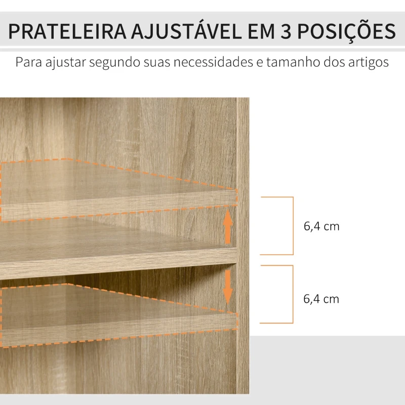 Vinsetto Armário para Impressora Armário Multifuncional de Escritório com 3 Compartimentos 2 Gavetas para Arquivos Prateleira Ajustável 2 Rodas com Freios 80x40x72cm Carvalho