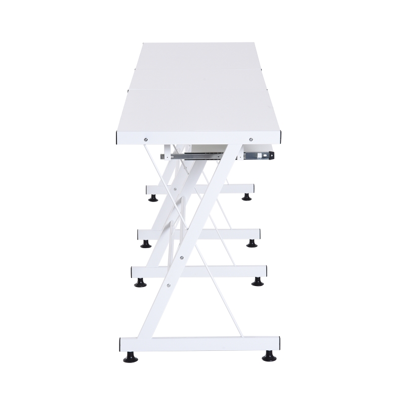HOMCOM  Mesa de computador PC Mesa de escritório  2 tipos Formulário de mesa de canto L Aço de quadro de mesa reta
