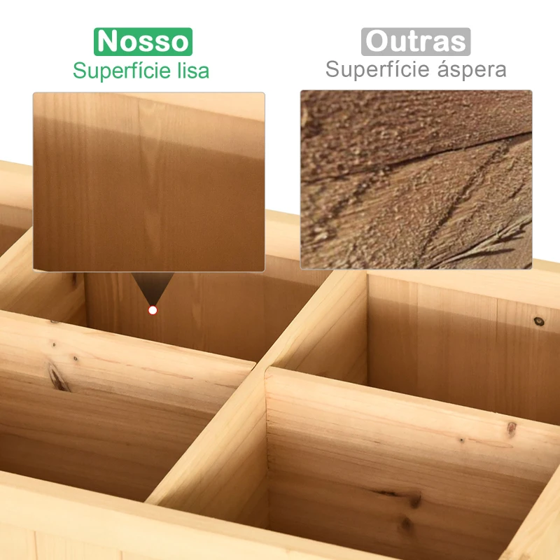 Outsunny Horta Vertical de Madeira 120x60x81cm Floreira Elevada para Cultivo de Plantas Flores com Prateleira Inferior para Jardim Terraço Exterior