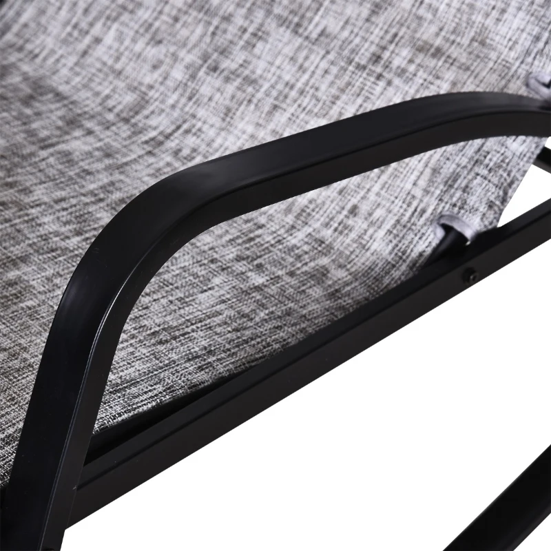 Outsunny Espreguiçadeira de balanço com encosto e apoio para pés Ajustável 69x64x108 cm cinza