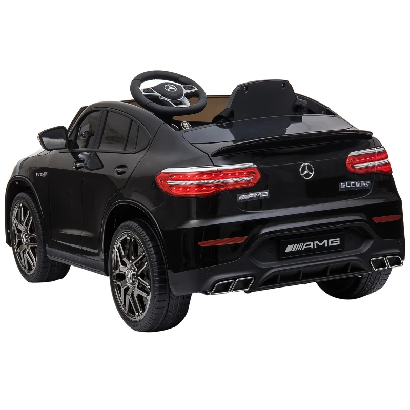 HOMCOM Carro Elétrico Mercedes AMG 12V para Crianças de 3-5 Anos com Controle Remoto Música Luzes Abertura da Porta 115x70x55cm Preto