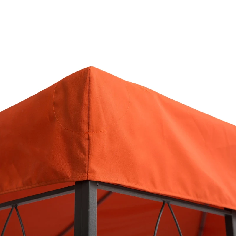 Outsunny Toldo de Substituição 4x3m para Pérgola de Jardim 2 Níveis Respirável com 10 Orifícios de Drenagem Cobertura de Substituição de Pérgola Exterior Terracota