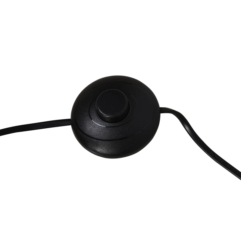 HOMCOM Lâmpada de assoalho com 3 prateleiras Interruptor de pedal 34.5x34.5x150 cm Preto e creme