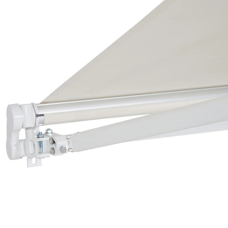 Outsunny Toldo do pátio Varanda  com braço de alumínio articulado e tecido de poliéster 280g / m2 300x250cm Branco