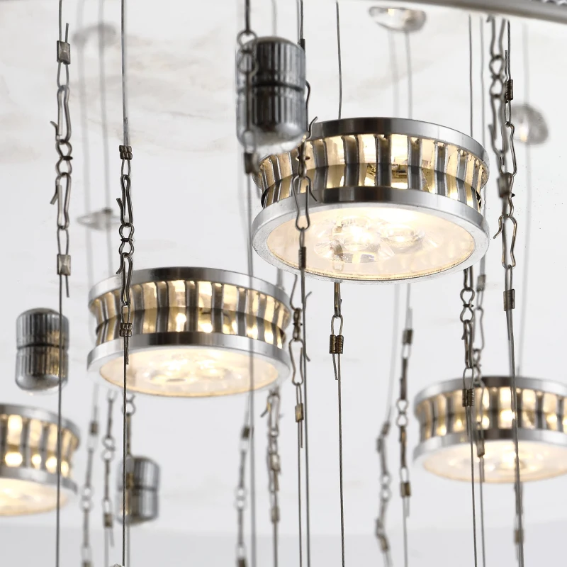 HOMCOM Lâmpada de teto de cristal lustre gota de chuva 25W GU10 Ф40x90 cm prata