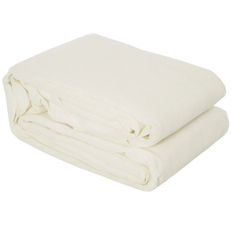 Outsunny Vela de Sombra Retangular 4x6 m Toldo de Vela HDPE com Proteção UV Aneis em Forma de D e Cordas para Jardim Pátio Piscina Creme