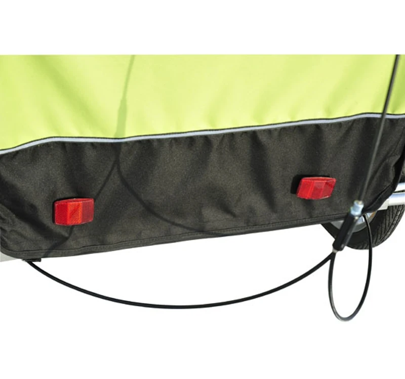 HOMCOM Reboque de Bicicleta para Crianças com 2 Lugares- Cor: Verde - 122 x 90 x 106 cm