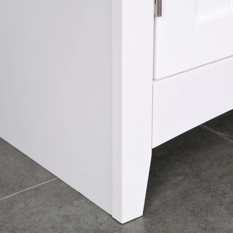 HOMCOM Armário de Cozinha Armário Auxiliar para Microondas com 2 Armários e Gaveta 68.6x40x164 cm Branco