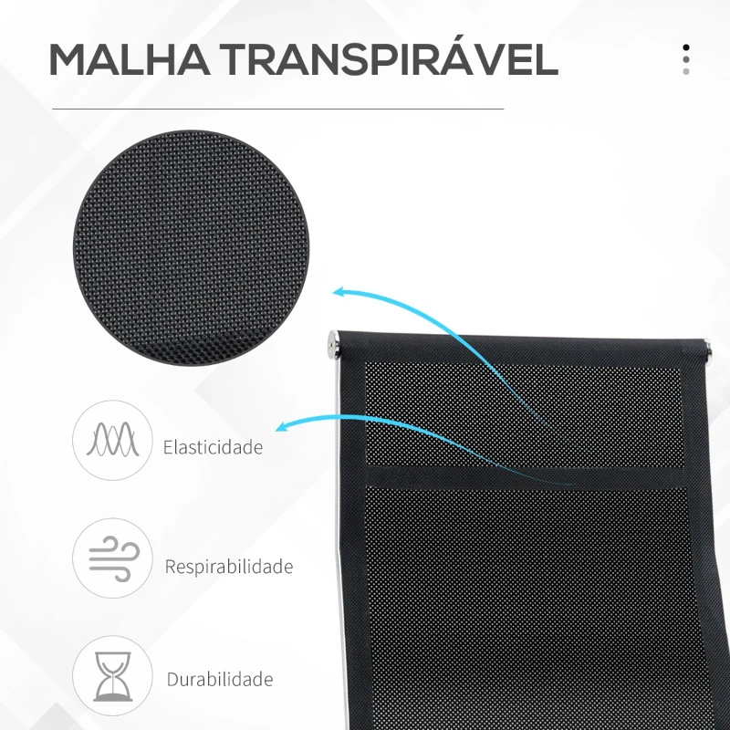 Vinsetto Cadeira de Escritório Ergonómica Cadeira de Escritório Giratória com Altura Ajustável Apoio para os Braços Alto Transpirável 56x59x110-120cm Preto