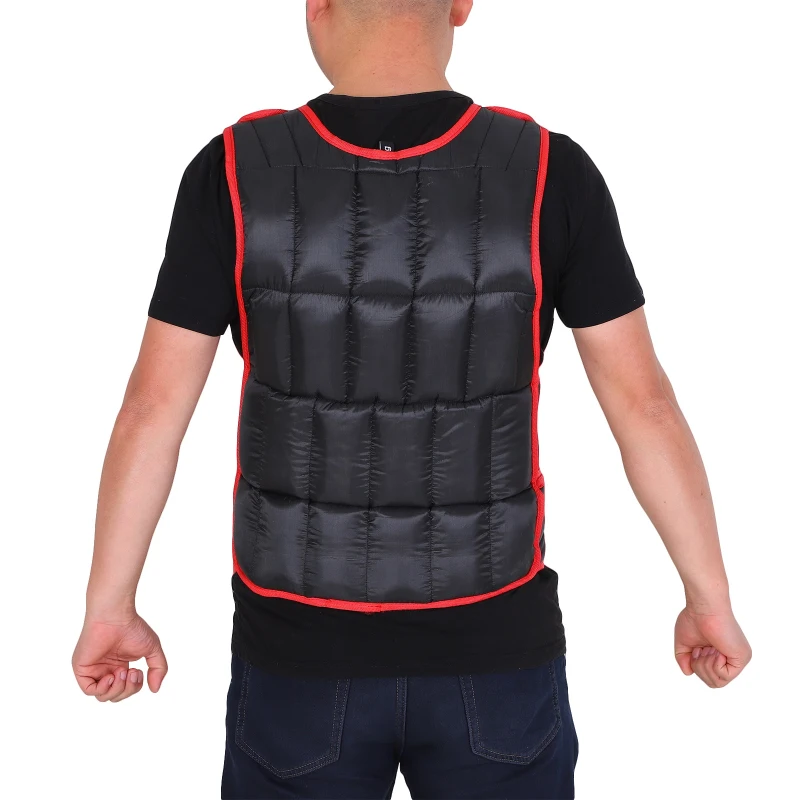 HOMCOM Colete de treinamento de peso ajustável máx. 20 kg com Pesos Individuais 60x50 cm Preto e Vermelho