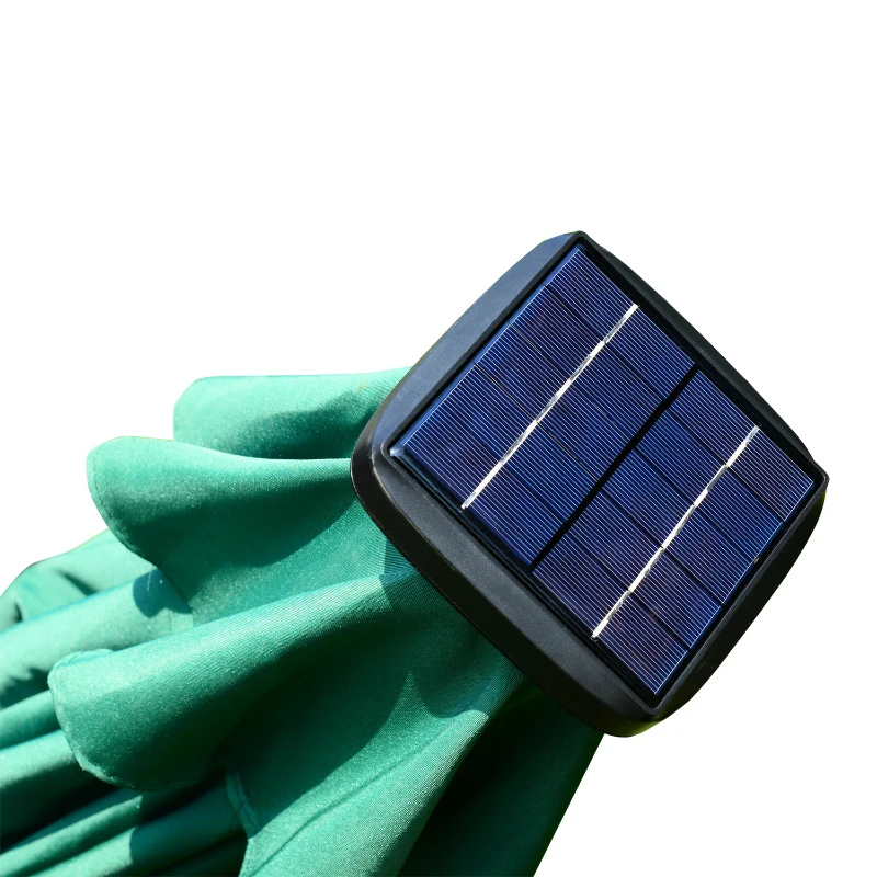 Guarda-sol reclinável com luz LED e orador - cor verde escuro - alumínio - 752.75x2.33m