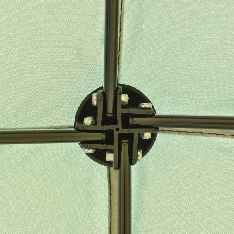 Outsunny Tenda Dobrável 220x220x208 cm com Proteção UV Altura ajustável de 2 niveis Tecido Oxford com estrutura de aço Lateral e Bolsa de Transporte Verde