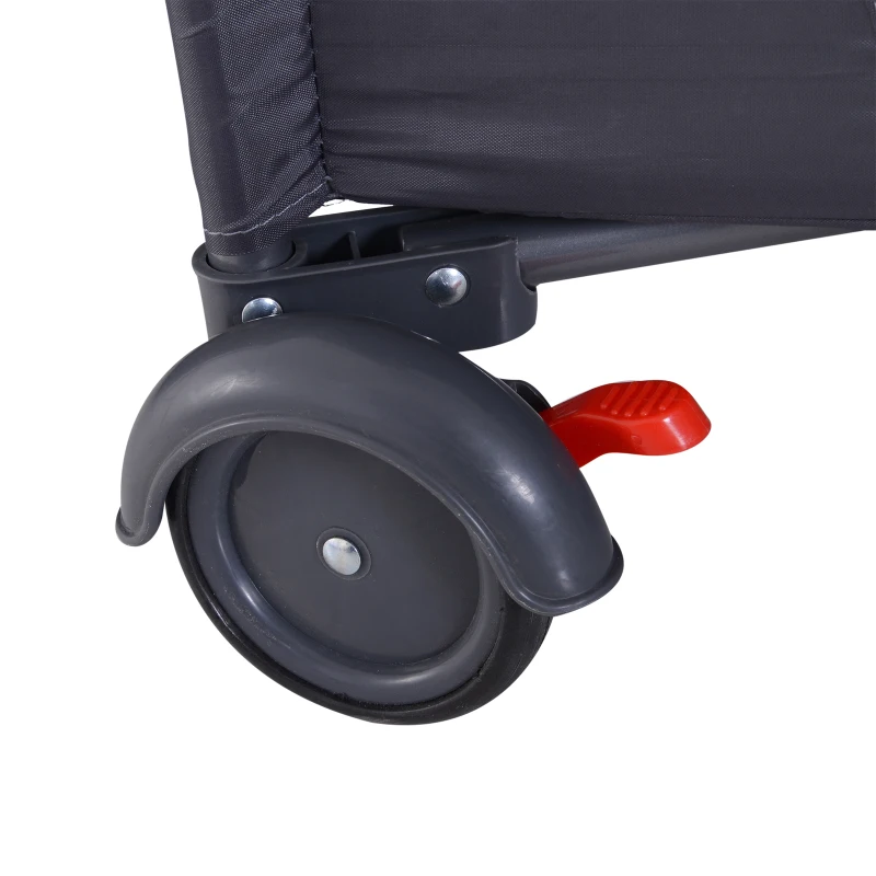 HOMCOM Berço de Viagem Dobrável Parque para Bebés com Rodas Carga Até 20kg Porta com Zíper Saco de Transporte Acolchoado 120x60x75cm